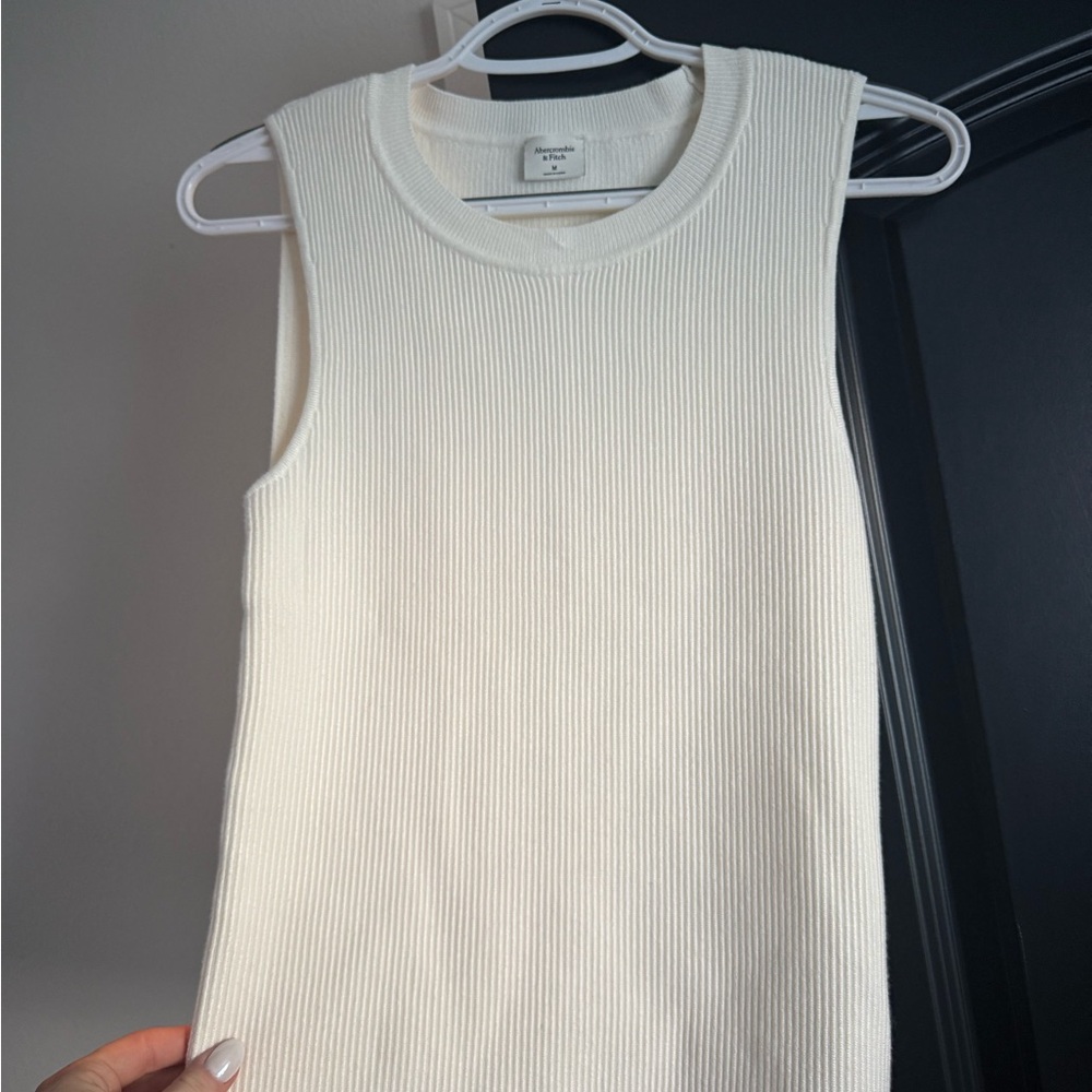 Abercrombie & Fitch Ribbed Tank Top - White